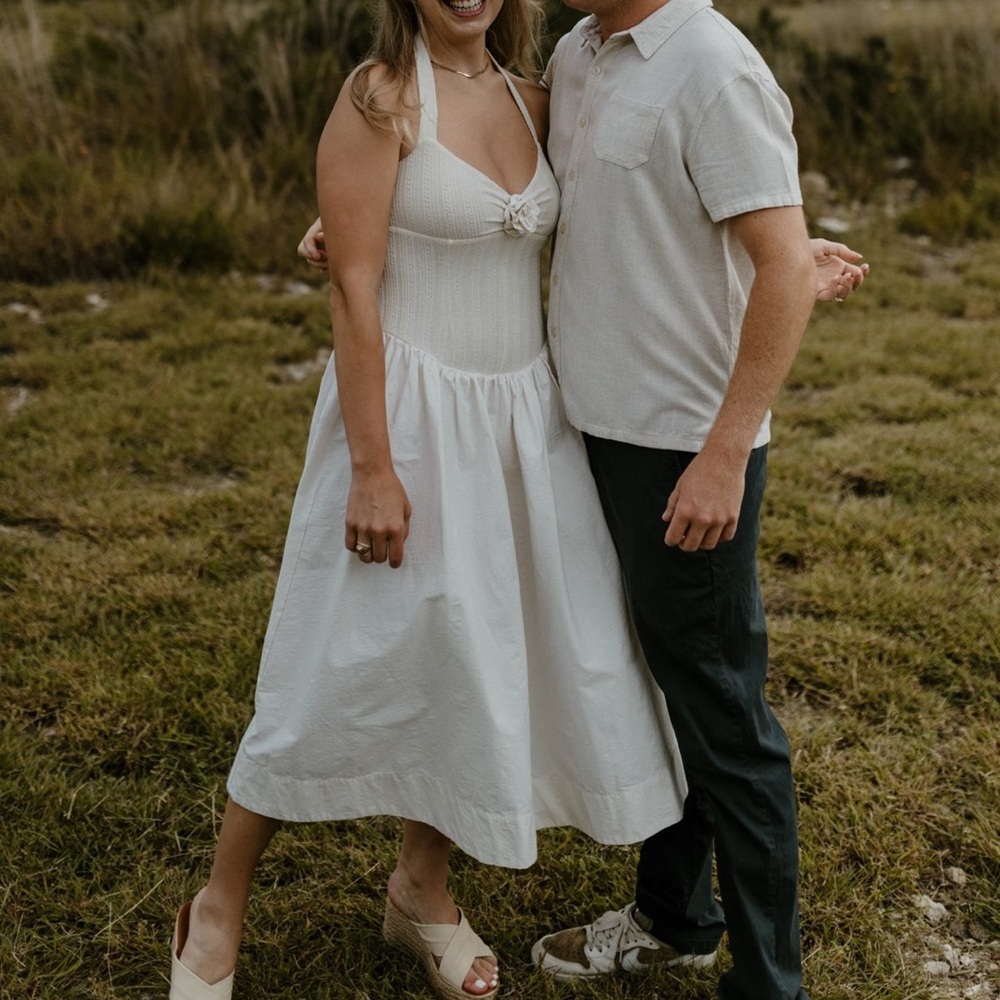 For Love & Lemons White Midi Halter Dress
